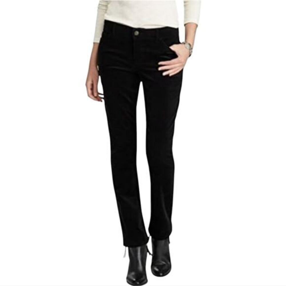Pilcro and the Letterpress Black Corduroy Slim Straight Pants Womens 28 Mid Rise
